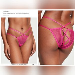 Victoria's secret very sexy fishnet string cheeky panty PINK XLARGE